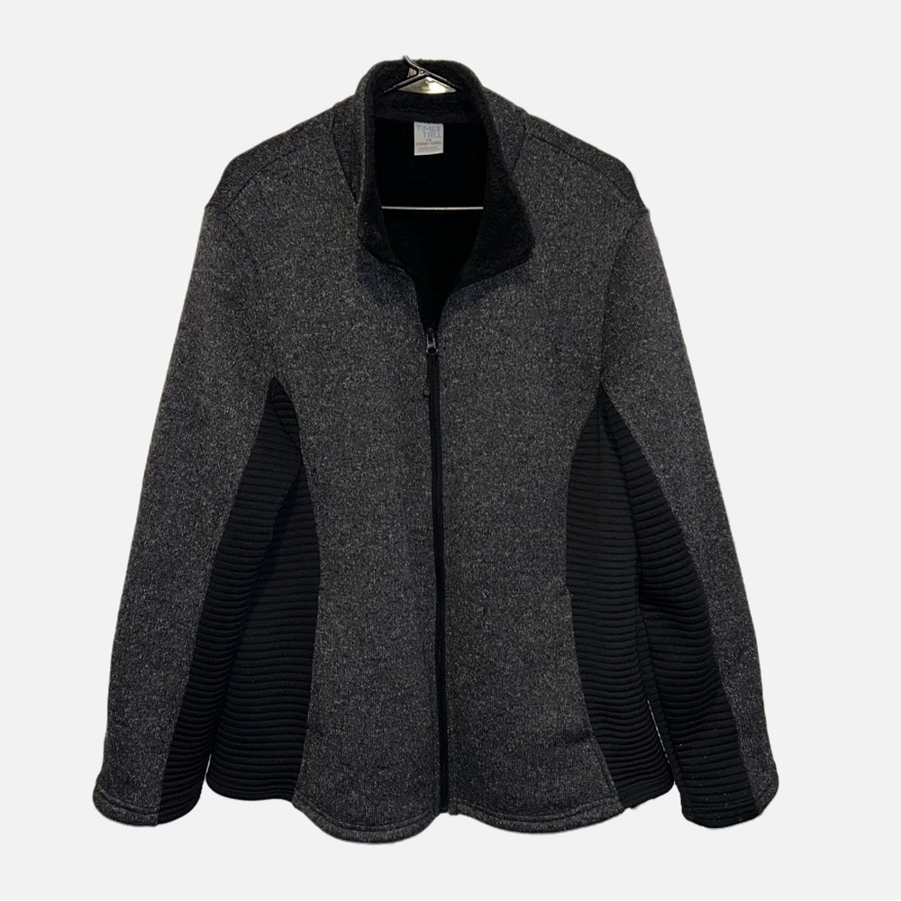 Time and Tru Women's Charcoal and Black Utility Jacket - Picture 2 of 6